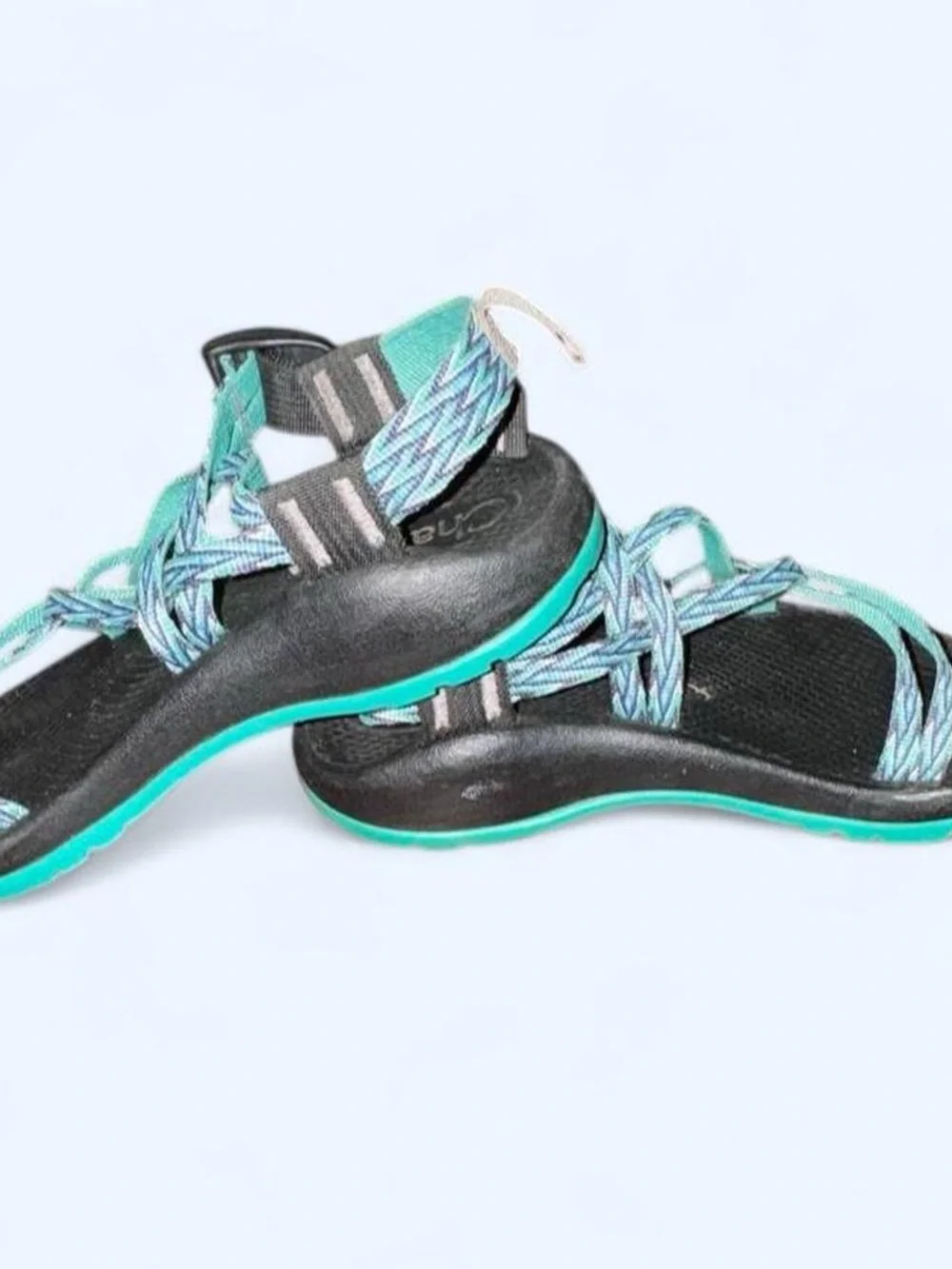 Chaco ZX/2 Sandals in Black with teal & blue Straps